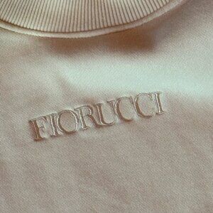 Fiorucci Embroidered Logo Crop Sweatshirt Off White